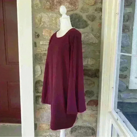 NWT Dress the Population Lillie Cape Sleeve Knit Jersey Mini Dress XXL Burgundy - Picture 7 of 16